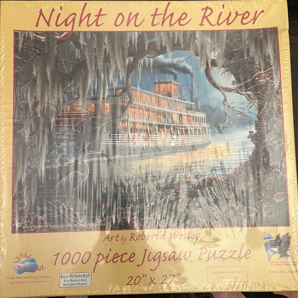 Sunsout “Night on the River” 1,000 piece Jigsaw Puzzle. New